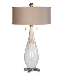 Uttermost Cardoni White Glass Table Lamp Table Lamps
