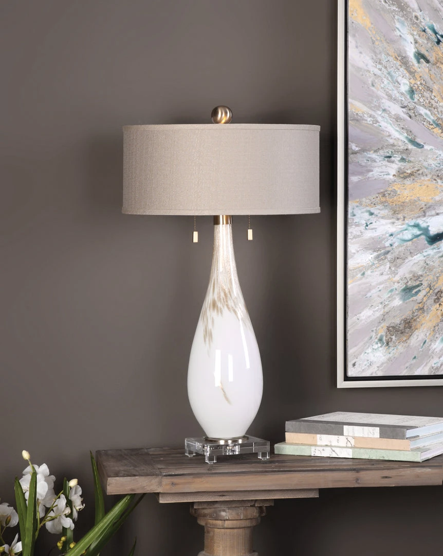 Uttermost Cardoni White Glass Table Lamp Table Lamps 6 Uttermost Cardoni White Glass Table Lamp Table Lamps