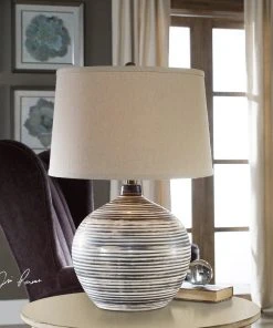 Uttermost Bloxom Mocha Ivory Lamp Table Lamps