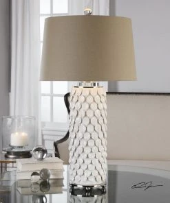 Uttermost Calla Lillies Gloss White Lamp