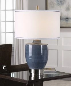 Uttermost Sylvaine Blue-Gray Glaze Lamp Table Lamps