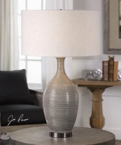 Uttermost Dinah Gray Textured Table Lamp Table Lamps