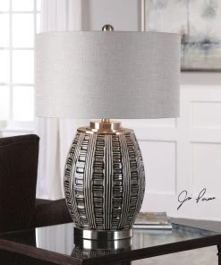 Uttermost Aura Ash Black Glaze Lamp Table Lamps
