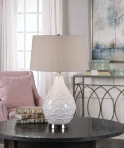 Table Lamps Uttermost Camellia Glossed White Table Lamp 7 Table Lamps Uttermost Camellia Glossed White Table Lamp