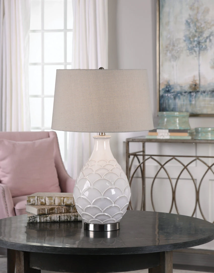 Table Lamps Uttermost Camellia Glossed White Table Lamp 5 Table Lamps Uttermost Camellia Glossed White Table Lamp