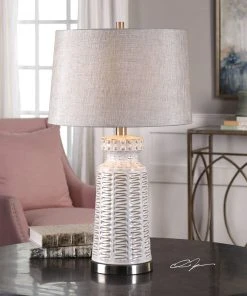Uttermost Kansa Distressed White Table Lamp Table Lamps 7 Uttermost Kansa Distressed White Table Lamp Table Lamps