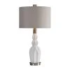 Uttermost Cabret Gloss White Ceramic Table Lamp 2 Uttermost Cabret Gloss White Ceramic Table Lamp