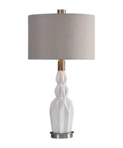 Uttermost Cabret Gloss White Ceramic Table Lamp
