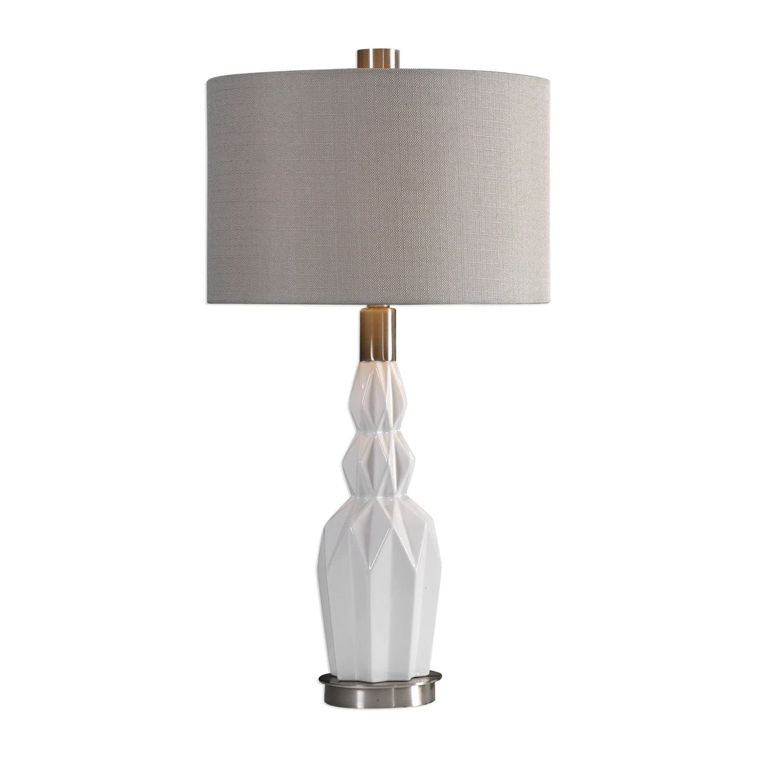 Uttermost Cabret Gloss White Ceramic Table Lamp 3 Uttermost Cabret Gloss White Ceramic Table Lamp