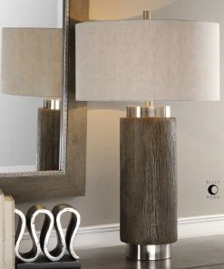 Uttermost Cheraw Wood Cylinder Lamp
