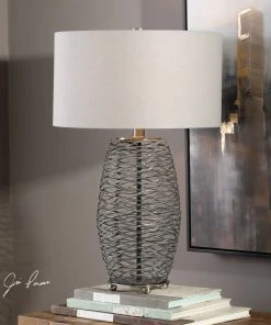 Uttermost Sinuous Wavy Steel Mesh Lamp Table Lamps