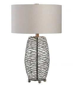 Uttermost Sinuous Wavy Steel Mesh Lamp Table Lamps