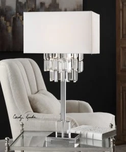 Table Lamps Uttermost Resana Polished Nickel Lamp 6 Table Lamps Uttermost Resana Polished Nickel Lamp