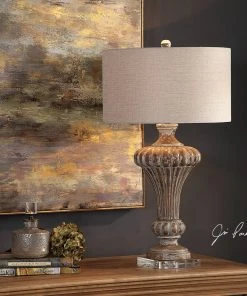 Table Lamps Uttermost Treneece Aged Pecan Lamp 8 Table Lamps Uttermost Treneece Aged Pecan Lamp