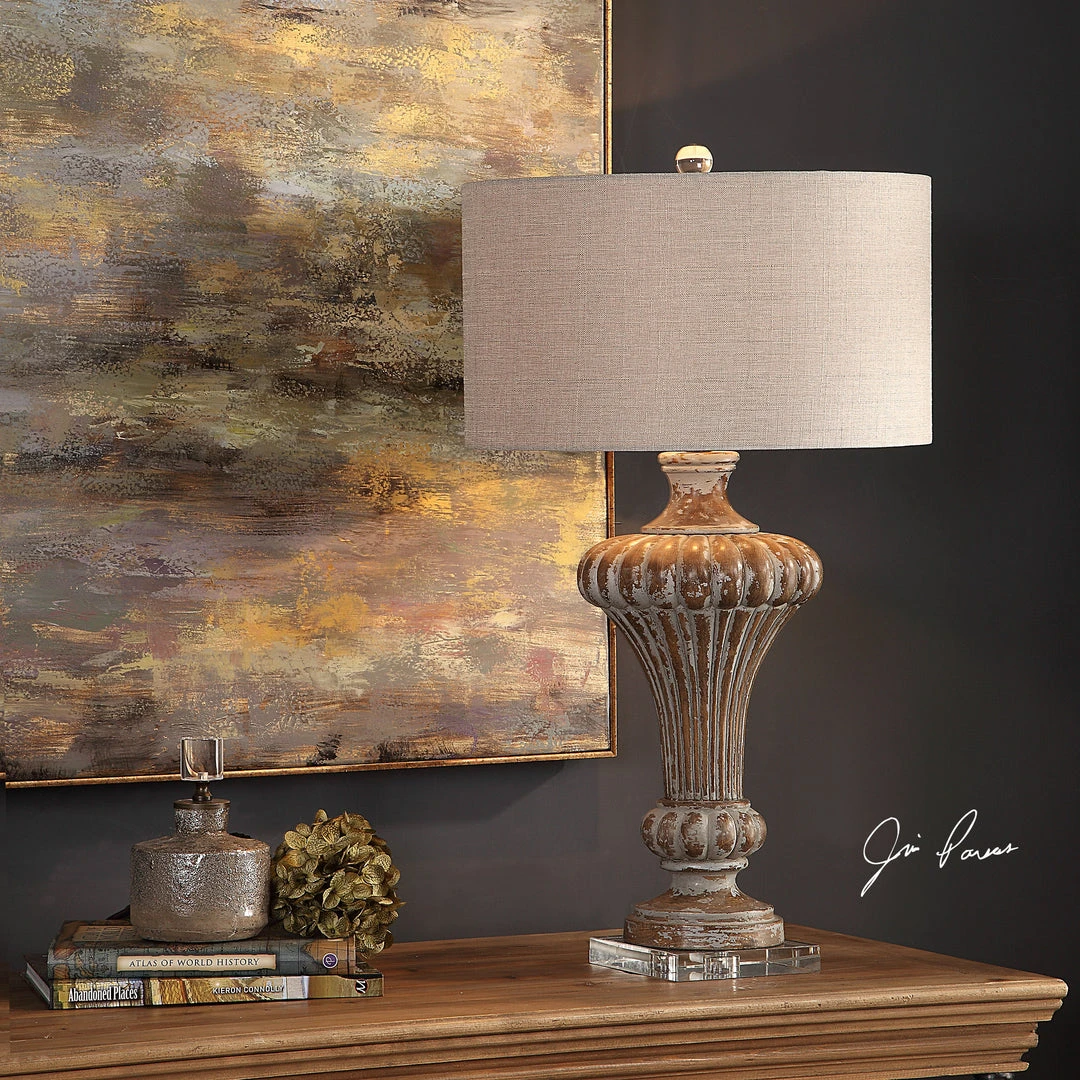 Table Lamps Uttermost Treneece Aged Pecan Lamp 4 Table Lamps Uttermost Treneece Aged Pecan Lamp