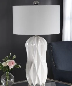 Uttermost Malena Glossy White Table Lamp 11 Uttermost Malena Glossy White Table Lamp