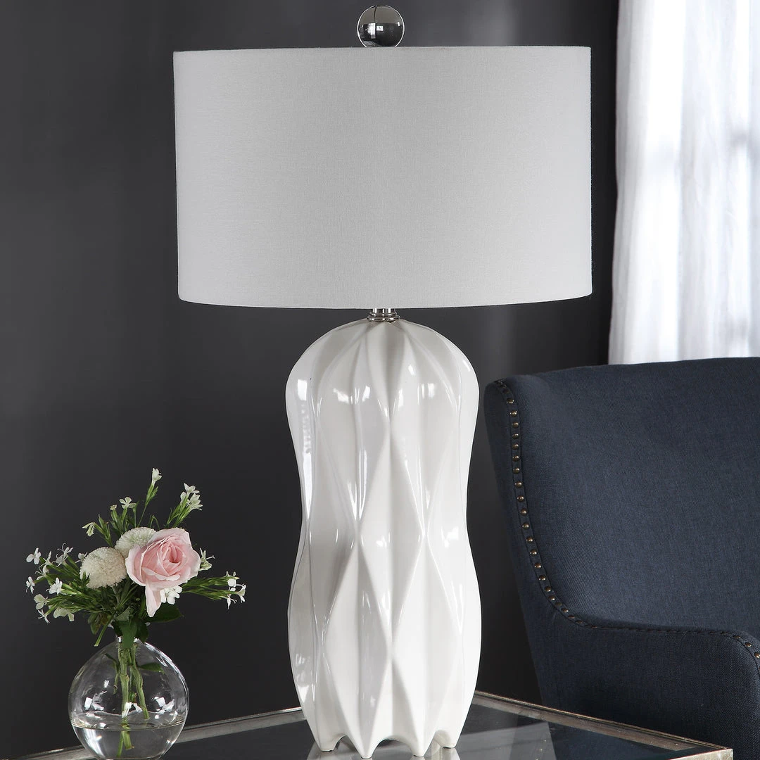 Uttermost Malena Glossy White Table Lamp 5 Uttermost Malena Glossy White Table Lamp