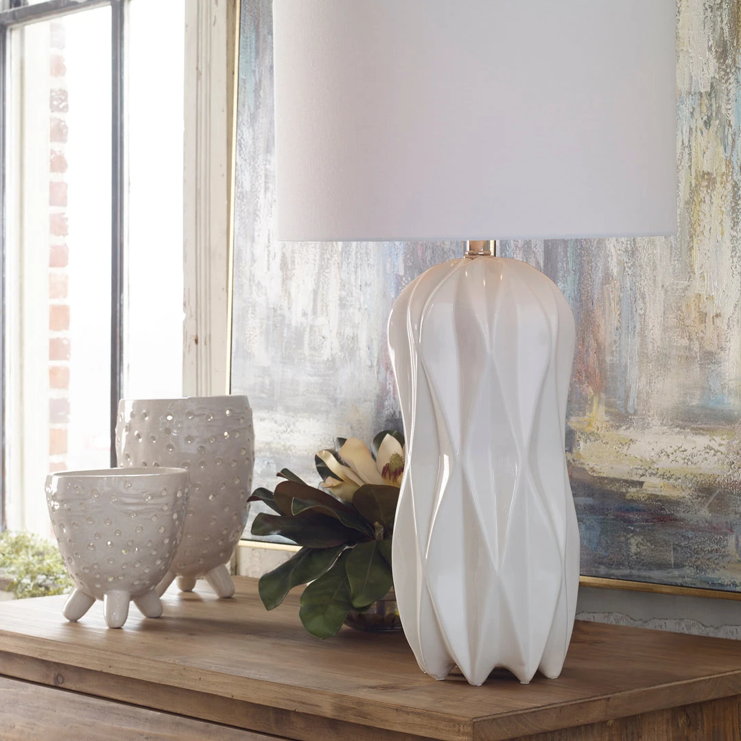 Uttermost Malena Glossy White Table Lamp 6 Uttermost Malena Glossy White Table Lamp