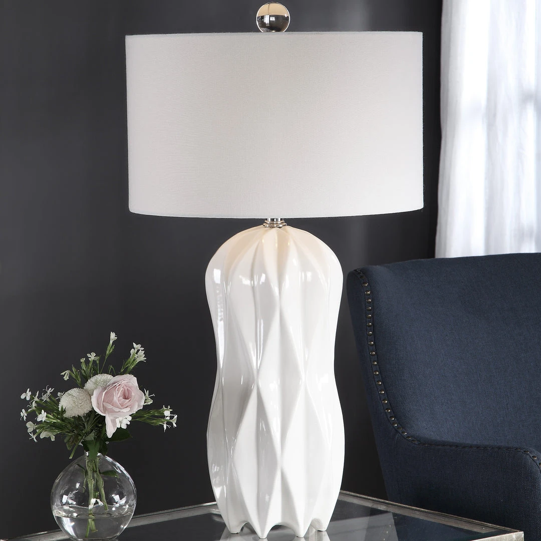 Uttermost Malena Glossy White Table Lamp 4 Uttermost Malena Glossy White Table Lamp
