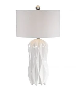 Uttermost Malena Glossy White Table Lamp