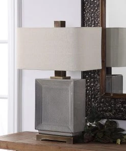 Uttermost Abbot Crackled Gray Table Lamp Table Lamps