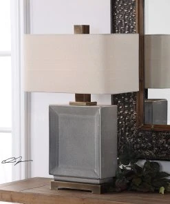 Uttermost Abbot Crackled Gray Table Lamp Table Lamps