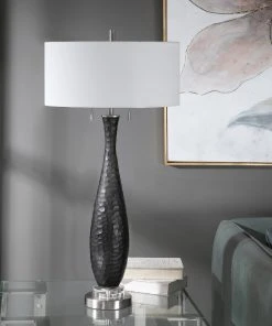 Uttermost Jothan Frosted Black Table Lamp Table Lamps