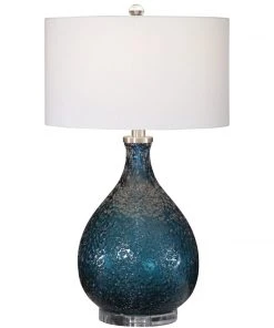 Uttermost Eline Blue Glass Table Lamp Table Lamps