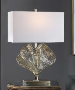 Uttermost Anara Glass Leaf Table Lamp