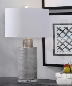 Uttermost Anitra Metallic Silver Table Lamp Table Lamps