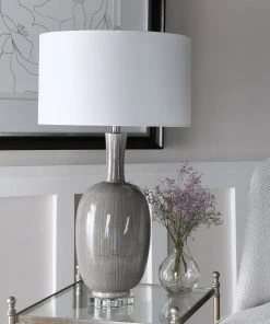 Uttermost LeAnna Gray Crackle Table Lamp Table Lamps
