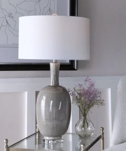 Uttermost LeAnna Gray Crackle Table Lamp Table Lamps