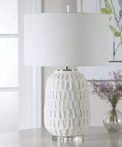 Uttermost Caelina Textured White Table Lamp Table Lamps