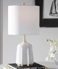 Uttermost Eloise White Marble Table Lamp