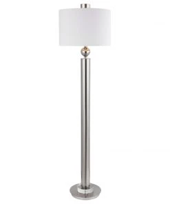 Floor Lamps Uttermost Silverton Brushed Nickel Floor Lamp