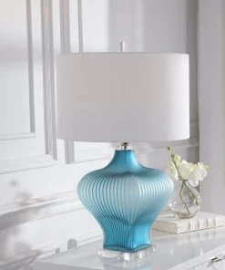 Uttermost Marjorie Frosted Turquoise Table Lamp