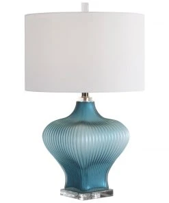 Uttermost Marjorie Frosted Turquoise Table Lamp