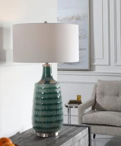 Uttermost Scouts Deep Green Table Lamp