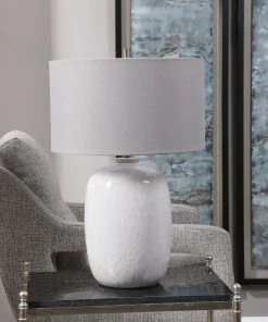 Table Lamps Uttermost Winterscape White Glaze Table Lamp