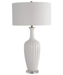 Uttermost Strauss White Ceramic Table Lamp