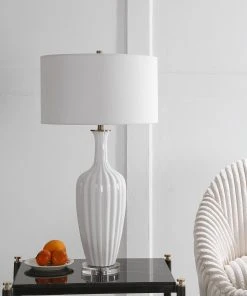 Uttermost Strauss White Ceramic Table Lamp