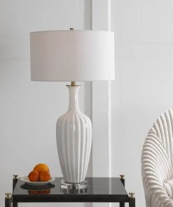 Uttermost Strauss White Ceramic Table Lamp