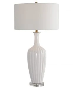 Uttermost Strauss White Ceramic Table Lamp