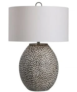 Uttermost Cyprien Gray White Table Lamp