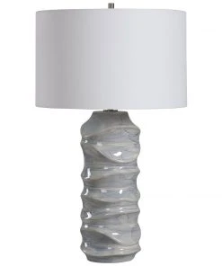 Uttermost Waves Blue & White Table Lamp Table Lamps
