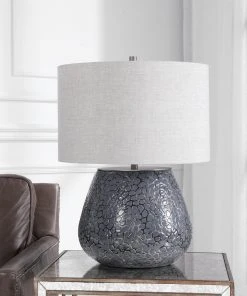 Uttermost Pebbles Metallic Gray Table Lamp