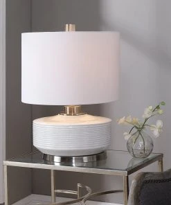 Uttermost Sailor Stripe White Table Lamp