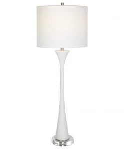 Uttermost Fountain White Marble Buffet Lamp Table Lamps