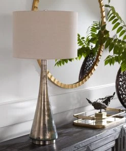 Uttermost Contour Metallic Glass Table Lamp