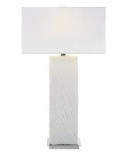 Uttermost Pillar White Marble Table Lamp